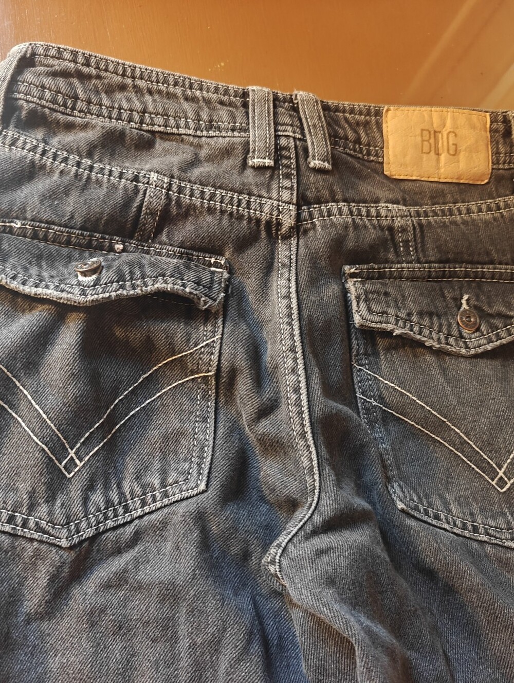 BDG 26/32 CARGO Jeans Wide Leg DRAGON black Stonewash EUC URBAN OUTFITTERS - Picture 10 of 10